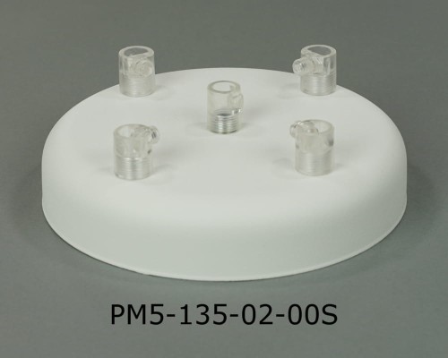 Przejdź do produktu Podsufitka metalowa 5 otworów 135mm kolor biały + hamulec przezroczysty (1)