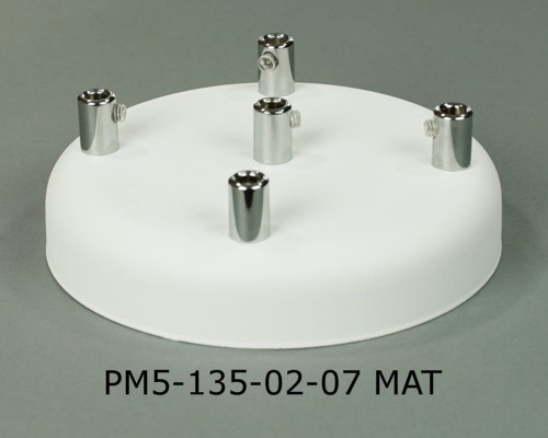 Przejdź do produktu Podsufitka metalowa 5 otworów 135mm kolor biały + chrom (1)
