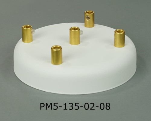 Przejdź do produktu Podsufitka metalowa 5 otworów 135mm kolor biały + mosiądz (1)