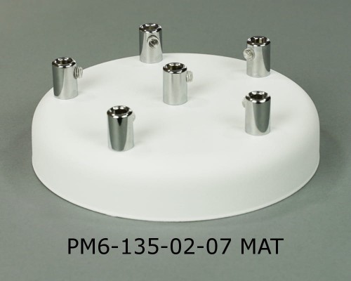 Przejdź do produktu Podsufitka metalowa 6 otworów 135mm kolor biały + chrom (1)