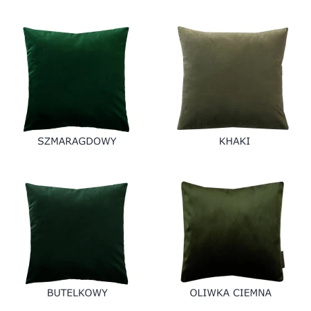 Poszewka aksamitna 45x45cm ZIELEŃ KHAKI  QUEEN_19