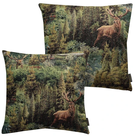 Poszewka Gobelinowa 60x60 cm myśliwska JELEŃ w lesie PolDesign