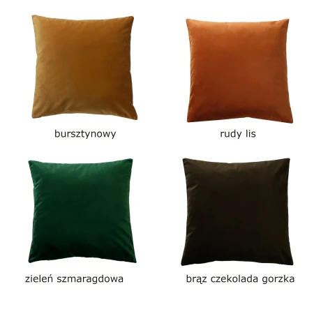 Poszewka Świąteczna ŁUSKA 55x55 Zielone Liście Brązowy Aksamit PolDesign