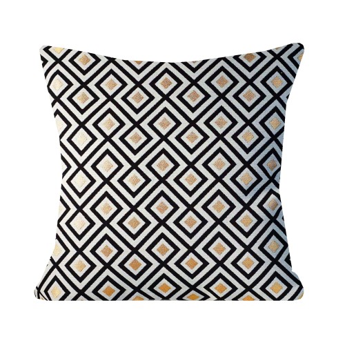 Przejdź do produktu Poduszka gobelinowa 45x45cm Czarna Złota ROMB PolDesign