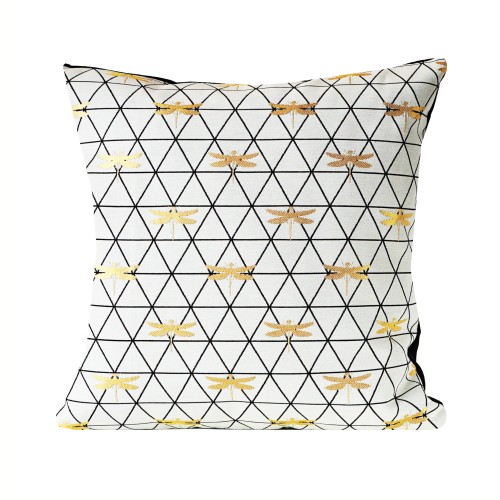 Przejdź do produktu Poduszka gobelinowa 45x45cm Czarna Złota WAŻKA PolDesign
