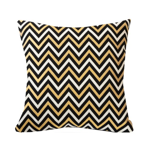 Przejdź do produktu Poduszka gobelinowa 55X55cm Czarna Złota Zig-Zac PolDesign