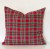 Red tartan pillow with gold thread square.jpg