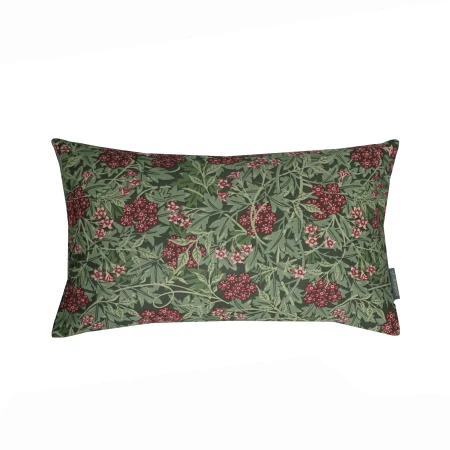 Poszewka 30x50 cm bawełniana HOYA zielona w kwiaty różowe