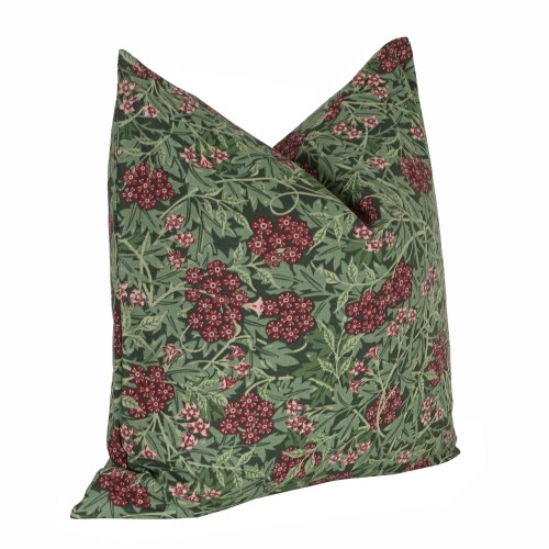 Przejdź do produktu Poszewka 50x50 cm bawełniana HOYA zielona w kwiaty różowe