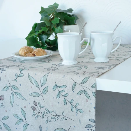 Bieżnik LIŚCIE 100cm skansynawski lniany look bawełniany PolDesign