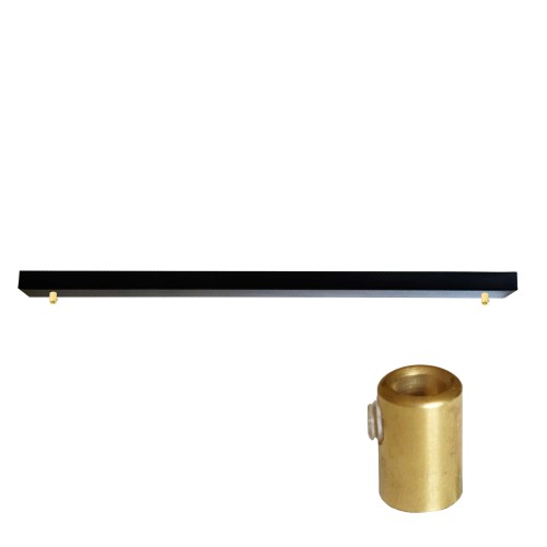 Przejdź do produktu Podsufitka do lampy 115cm 2 otwory czarna + 08 mosiądz