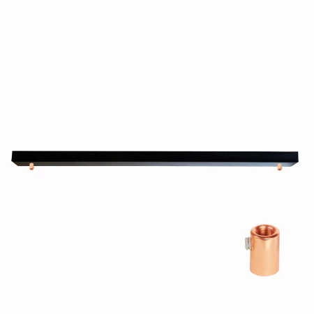 Podsufitka czarna prostokątna maskownica sufitowa 115cm 2 otwory + miedź 09