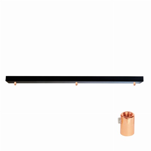 Przejdź do produktu Podsufitka do lampy 115cm 3 otwory czarna + 09 miedź