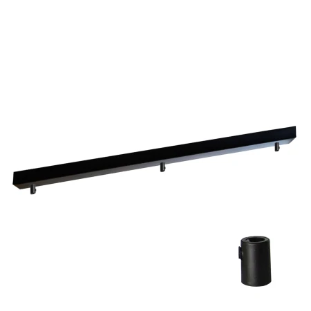 Podsufitka czarna prostokątna maskownica sufitowa 115cm 3 otwory +01S
