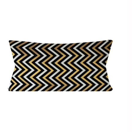 Poduszka Świąteczna 40x60cm Czarna Złota Zig-Zac PolDesign