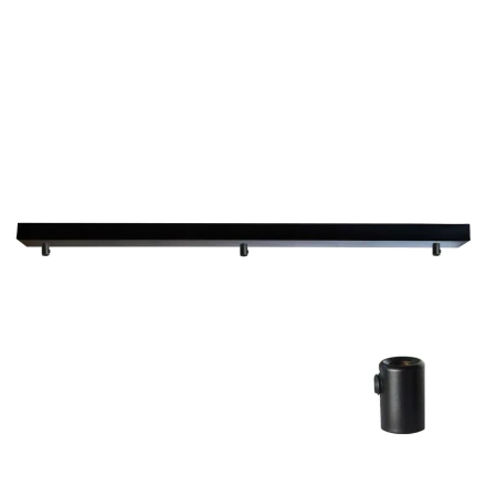 Podsufitka czarna prostokątna maskownica sufitowa 80cm 3 otwory +01A