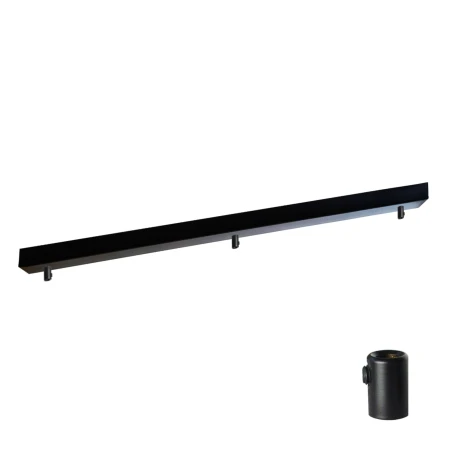 Podsufitka czarna prostokątna maskownica sufitowa 80cm 3 otwory +01A