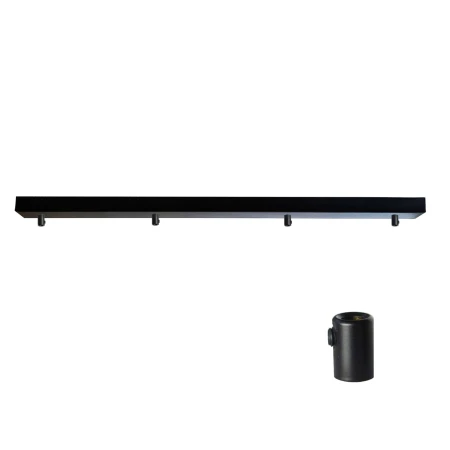 Podsufitka czarna prostokątna maskownica sufitowa 80cm 4 otwory +01A