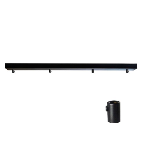 Przejdź do produktu Podsufitka do lampy 80cm 4 otwory czarna + 01A