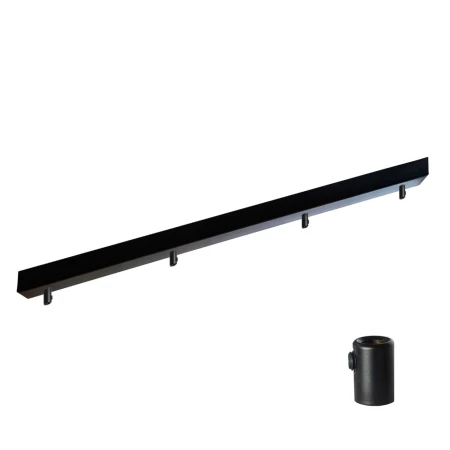 Podsufitka czarna prostokątna maskownica sufitowa 80cm 4 otwory +01A
