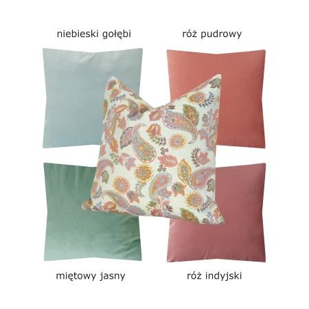 Poszewka 45x45 PAISLEY Wielkanocna Gobelinowa Pastelowa