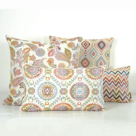 Poszewka 30x50 PAISLEY Wielkanocna Gobelinowa Pastelowa