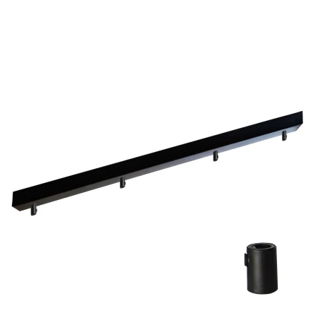 Podsufitka czarna prostokątna maskownica sufitowa 80cm 4 otwory +01S