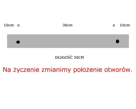 Podsufitka biała prostokątna maskownica sufitowa 50cm 2 otwory +09