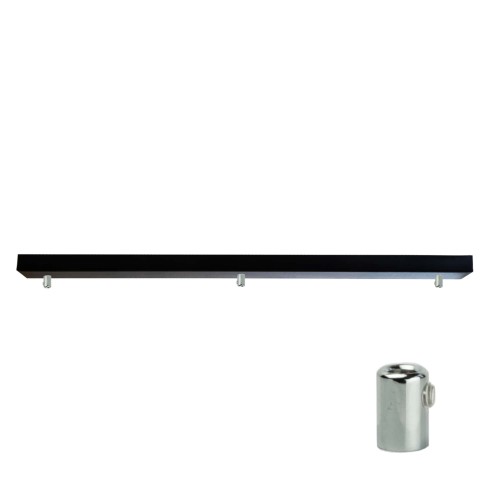 Przejdź do produktu Podsufitka do lampy 80cm 3 otwory czarna + 07 chrom