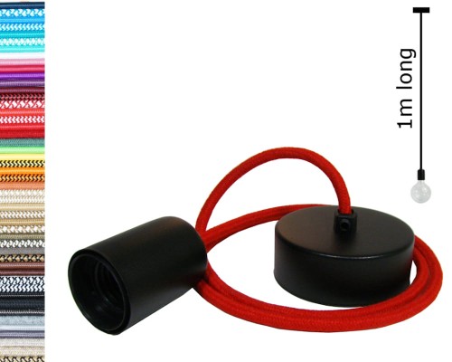 Przejdź do produktu Lampa zwis pojedynczy 0101 czerwona czarna 1m
