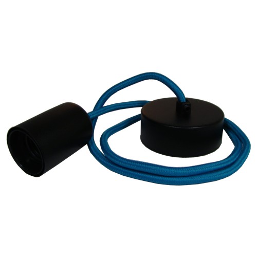 Przejdź do produktu Lampa wisząca zwis pojedynczy 0101 niebieska czarna 1m