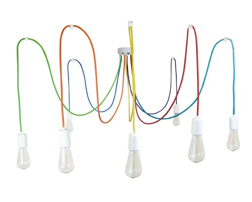 Przejdź do produktu Lampa pająk 7 biała 0202-2,4,5,6,7,13,15 tęcza US-02