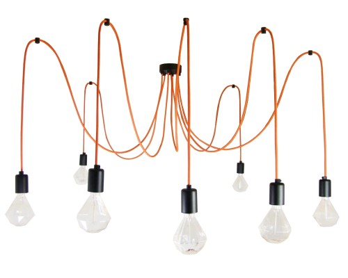 Przejdź do produktu Lampa pająk 7 czarna 0101-6 pomarańczowa US-01