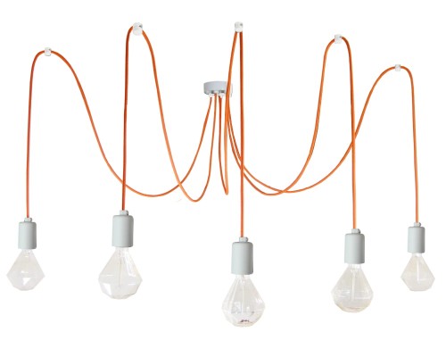 Przejdź do produktu Lampa pająk 5  0202-6 US-02 biała pomarańczowa