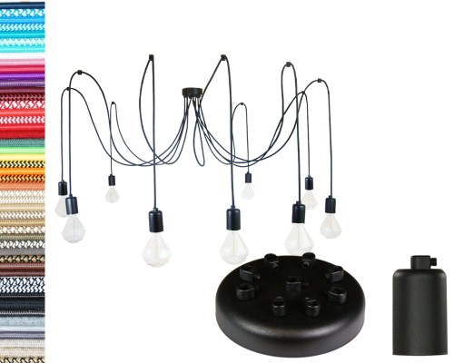Przejdź do produktu Lampa pająk 9 czarna 0101-23 US-01