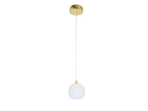 Przejdź do produktu Lampa wisząca kula 12cm biała/gold/gold