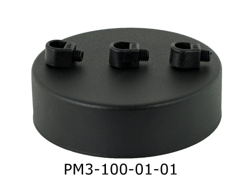 Przejdź do produktu Podsufitka metalowa 3 otwory 100mm kolor czarna