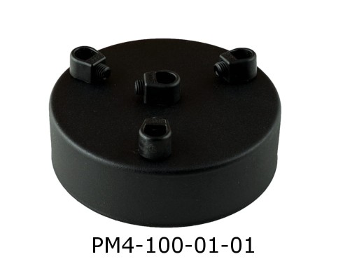 Przejdź do produktu Podsufitka metalowa 4 otwory 100 mm czarna