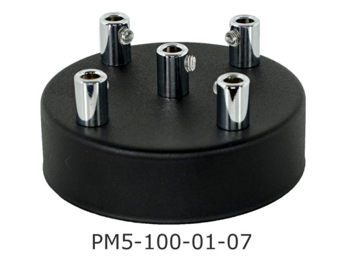 Przejdź do produktu Podsufitka metalowa 5 otworów  100 mm czarna+ chrom
