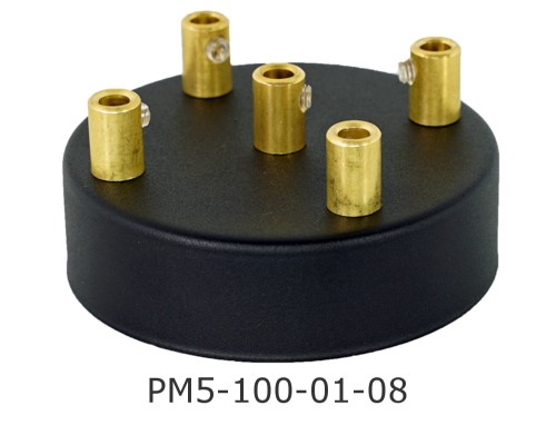 Przejdź do produktu Podsufitka metalowa 5 otworów 100 mm czarna+ mosiądz