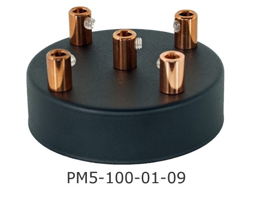 Przejdź do produktu Podsufitka metalowa 5 otworów 100 mm czarna+ miedź