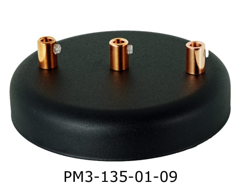 Przejdź do produktu Podsufitka metalowa 3 otwory 135 mm czarna+ miedź