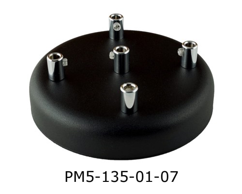 Przejdź do produktu Podsufitka metalowa 5 otworów 135 mm czarna + chrom