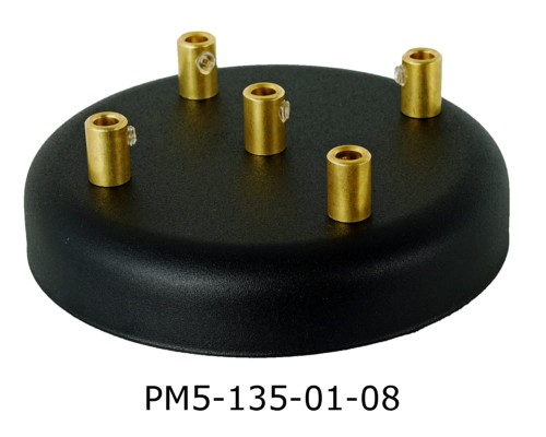 Przejdź do produktu Podsufitka metalowa 5 otworów 135 mm czarna + mosiądz