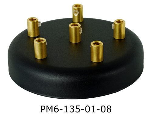 Przejdź do produktu Podsufitka metalowa 6 otworów 135 mm czarna + mosiądz