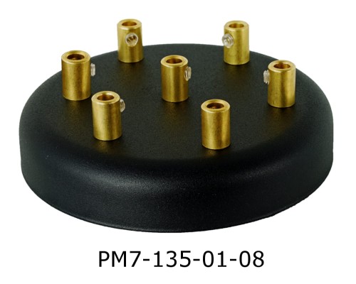Przejdź do produktu Podsufitka metalowa 7 otworów 135 mm czarna + mosiądz