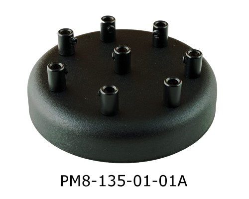 Przejdź do produktu Podsufitka metalowa 8 otworów 135 mm czarna +hm