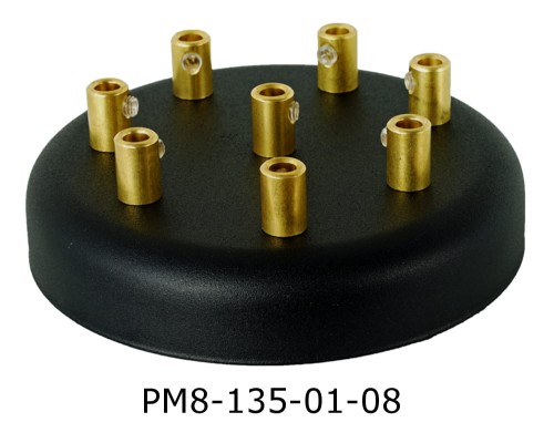 Przejdź do produktu Podsufitka metalowa 8 otworów 135 mm czarna + mosiądz