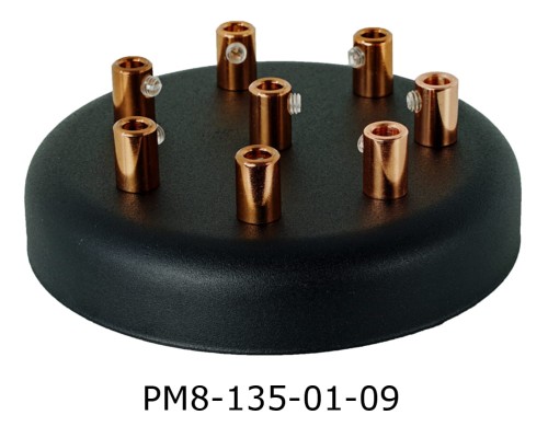 Przejdź do produktu Podsufitka metalowa 8 otworów 135 mm czarna + miedź