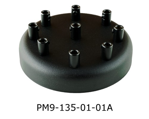 Przejdź do produktu Podsufitka metalowa 9 otworów 135 mm czarna +hm